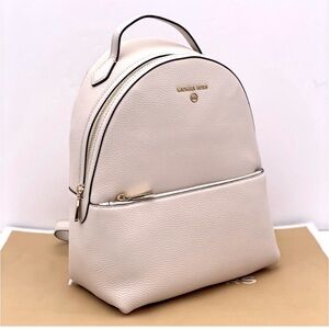 Michael Kors Valerie Medium Light Cream Pebbled Leather Backpack